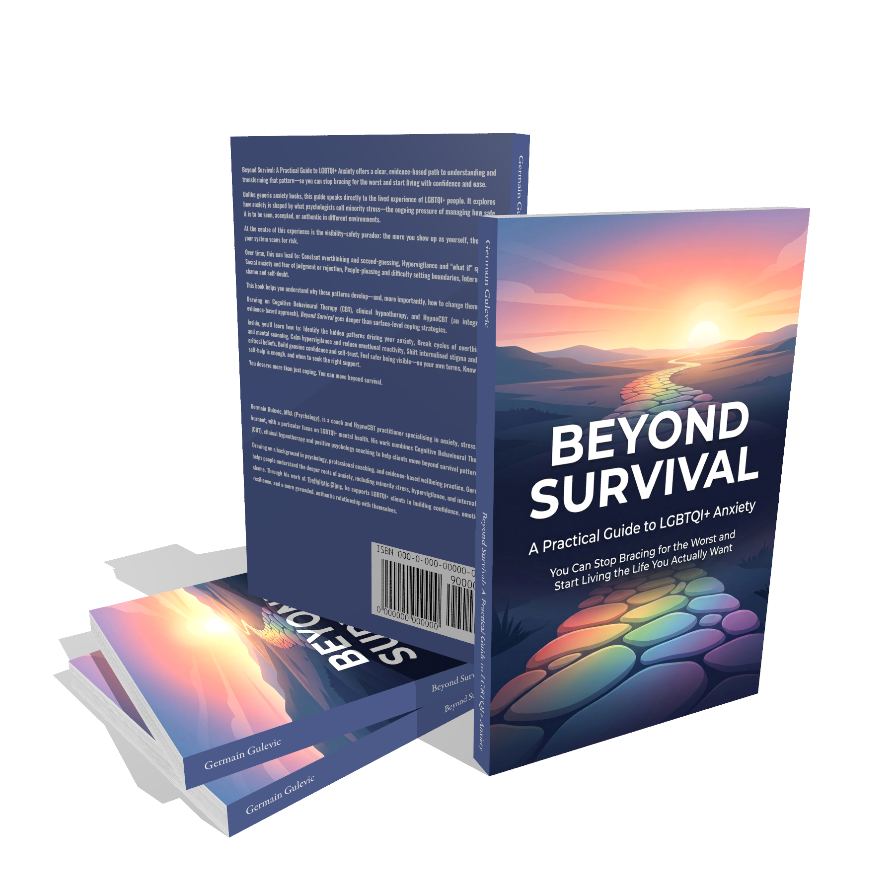 Beyond Survival paperback mockup — front and back cover