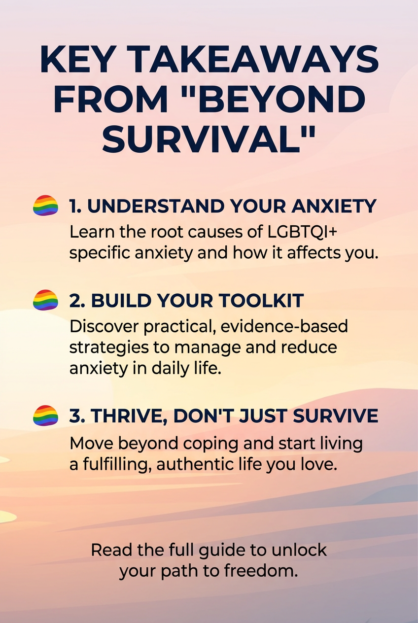 Key takeaways from Beyond Survival — mindful awareness, values-based action, inclusive CBT